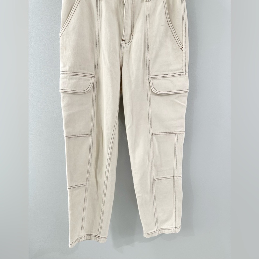 PacSun Elastic Waist Utility Cargo Pants In Bone Size Small - Picture 4 of 6